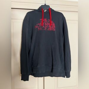 The North Face hoodie black and red barely worn size L